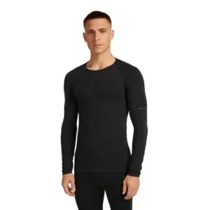 Icebreaker Merino Blend 260 Zoneknit™ Seamless Crewe Lange Mouwen Basislaag Zwart