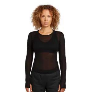 Icebreaker Merino Blend 75 Cool-lite™ Featherlight™ Crewe Lange Mouwen Basislaag Zwart
