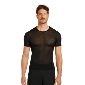 Icebreaker Merino Blend 75 Cool-lite™ Featherlight™ Crewe Korte Mouwen Basislaag Zwart