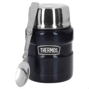 Thermos Stainless Steel With Folding Spoon-470ml Lunchbox Blauw