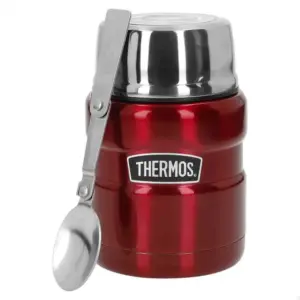 Thermos Stainless Steel With Folding Spoon-470ml Lunchbox Rood