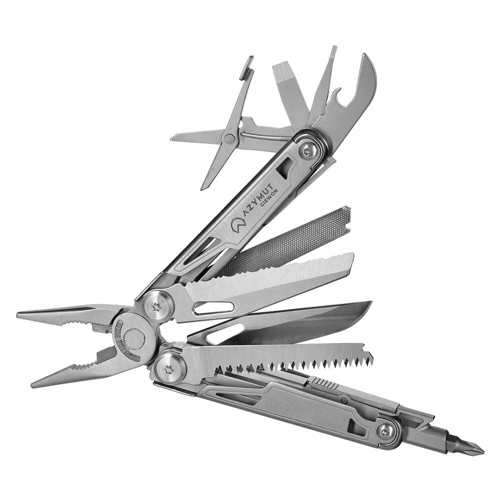 Azymut Giewon 14 Tools + Belt Pouch h2038 Multitool Zilver