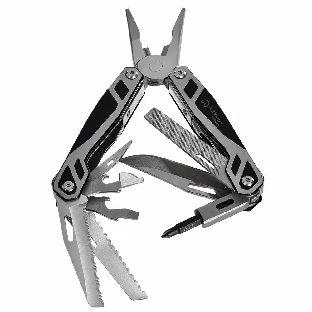 Azymut Trohon 12 Tools + 8 Bits + Holster h-p2010121 Multitool Zilver