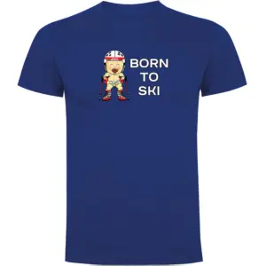 Kruskis Born To Ski T-shirt Met Korte Mouwen Blauw