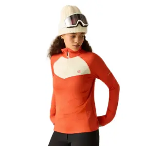 Dare2b Iced Core Ii Stretch Sweatshirt Met Halve Rits Grenadine / Egret