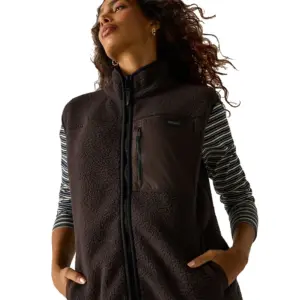 Regatta Frankie Borg Longline B/w Vest Dark Chocolate