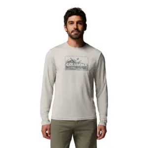 Columbia Parsons Point™ Graphic T-shirt Met Lange Mouwen Dark Stone Heather Framed Peakscape