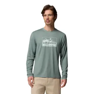 Columbia Parsons Point™ Graphic T-shirt Met Lange Mouwen Sedona Sage Heather Framed Peakscape