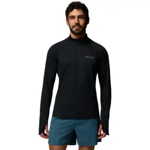Columbia Stealth Spring™ Half Rits Lange Mouw T-shirt Zwart