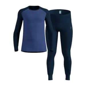 Odlo Active Warm Eco Lange Mouwen Basislaagset Gerenoveerd Marineblauw
