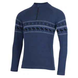 Lasting Waron 5169 Half Rits Lange Mouw T-shirt Blauw
