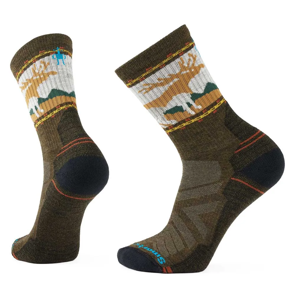 Smartwool Hike Light Cushion Mountain Moose Crew Sokken Olijf
