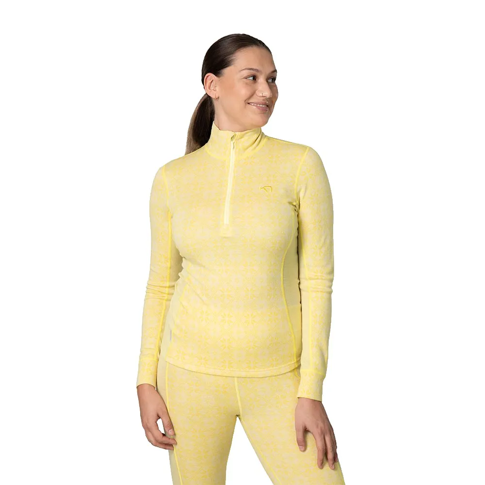 Kari Traa Rose Half Zip Lange Mouwen Basislaag Geel