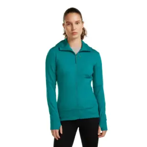 Icebreaker Merino 260 Quantum Sweatshirt Met Rits Turquoise
