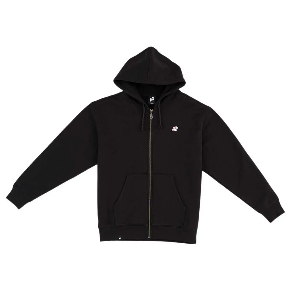K2 Embroidery Sweatshirt Met Rits Zwart