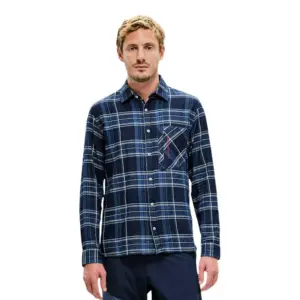 The Mountain Studio Field Cotton Check Overhemd Met Lange Mouwen Blauw