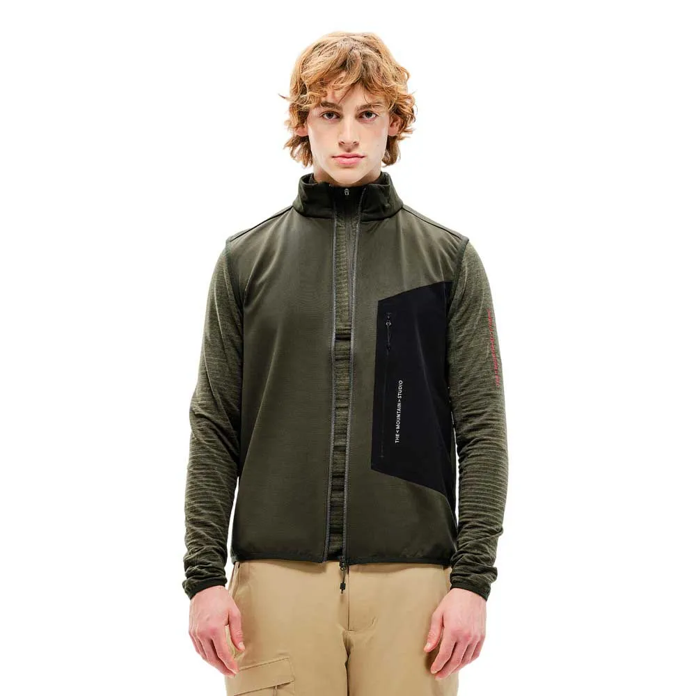 The Mountain Studio Tecno Grid Fleece Vest Groen