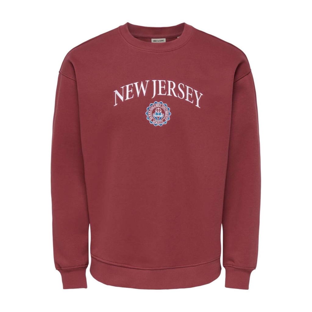 Only & Sons Connor College Relaxed Ls Crew Neck Steenrood