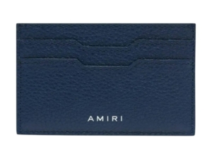 AMIRI Iconic Embossed Leather Card Holder Blauw