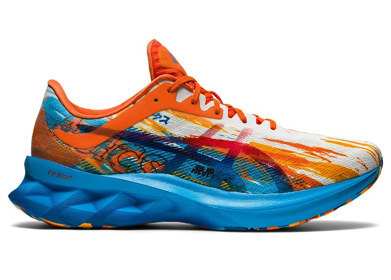 ASICS Novablast Digital Aqua Marigold Oranje