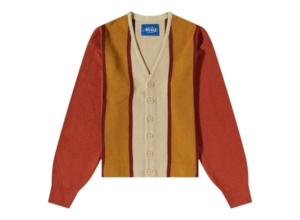 Awake Wool Striped Cardigan Rust