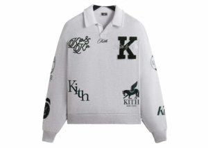 Kith Nelson Collared Pullover Light Heather Grijs
