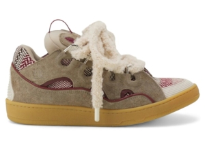 Lanvin Suede Curb Mesh Laces Rattan Hemp