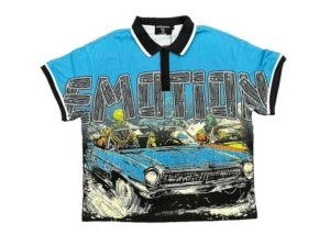 Mixed Emotion Road Rage Button Up T-shirt Blauw