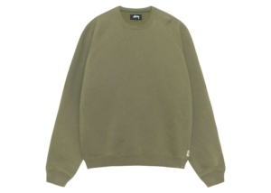 Stussy Fleece Raglan Crew Olijf