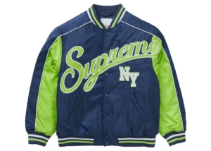 Supreme Contrast Script Varsity Jacket Blauw