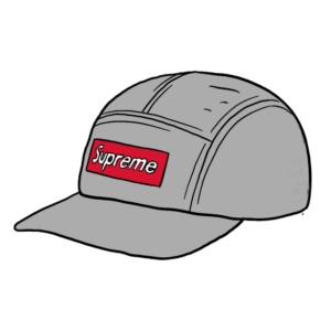 Supreme Inset Logo Camp Cap Grijs