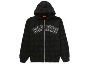 Supreme Reverse Patchwork Zip Up Hooded Sweatshirt Zwart