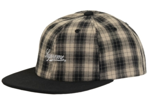 Supreme Script Logo 6 Panel SS24 Plaid Zwart