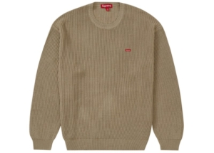 Supreme Small Box Ribbed Sweater Tan