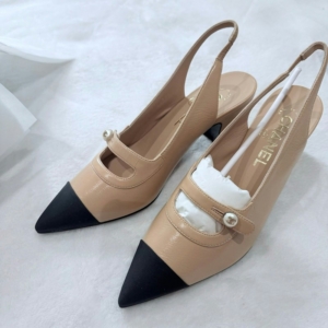 Chanel Slingbacks Goatskin & Grosgrain Zwart
