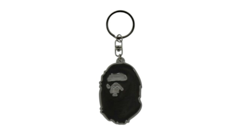 BAPE Ape Head Reflective Keychain Zwart