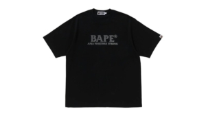 BAPE Rhinestone Logo Relaxed Fit Tee Zwart
