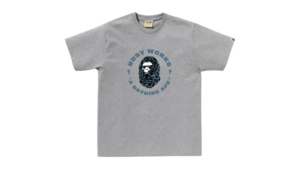 BAPE Wild Leopard Pattern Busy Works Sta Tee Grijs