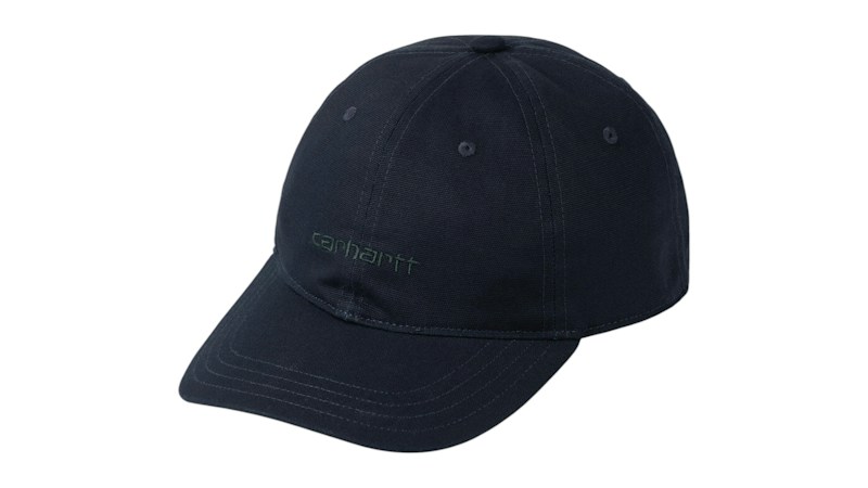 Carhartt WIP Canvas Script Cap Dark /Dark Scarab Marineblauw