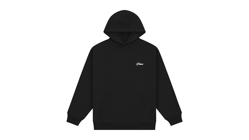 Dime Cursive Small Logo Hoodie Zwart