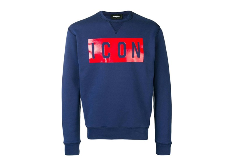 Dsquared2 Icon Box Logo Crewneck Blauw