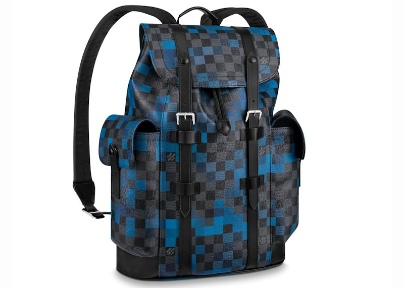 Louis Vuitton Christopher Backpack Damier Graphite Pixel PM Blauw