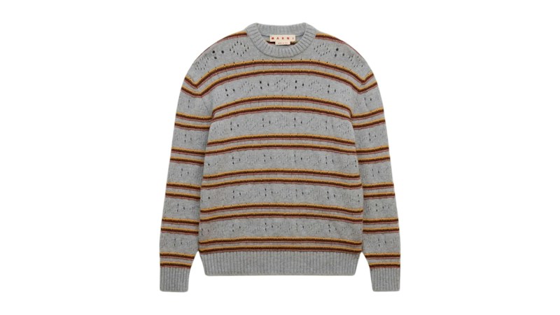 Marni Crewneck Striped Sweater Inox