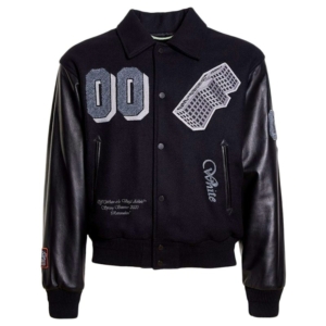 OFF- GOLDEN RATIO’ Varsity Jacket Zwart