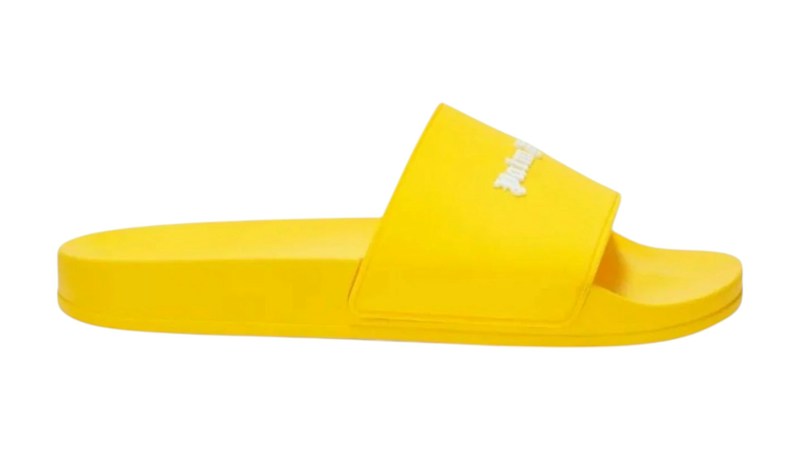 Palm Angels Logo Embossed Slides Geel