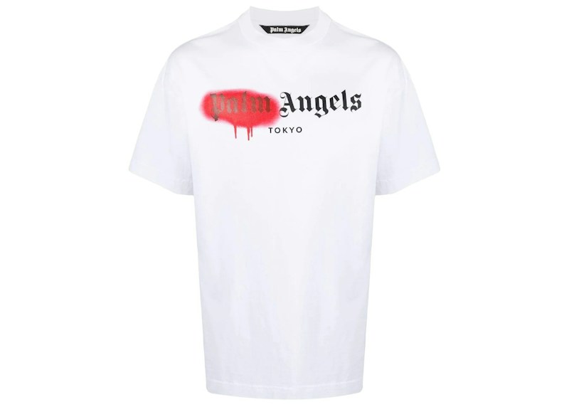 Palm Angels Tokyo Sprayed Logo T-shirt Wit