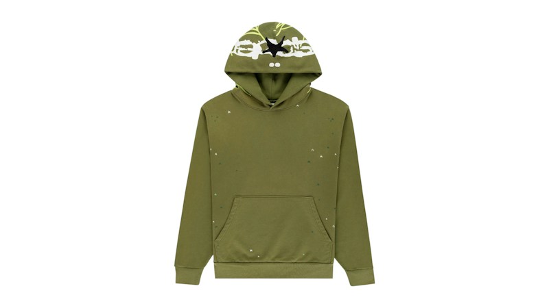 Sp5der Heavy Web Hoodie Olijf