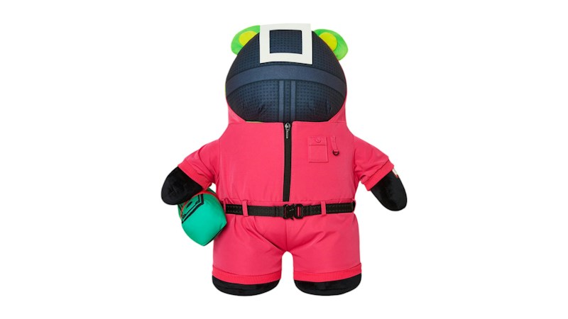 Sprayground Squid Game Collab Soldiers Bear Backpack Multicolor