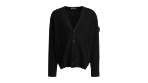 Stone Island Pure RWS Wool Cardigan Zwart