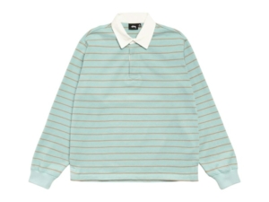 Stussy Pin Striped Rugby Blauw